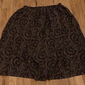 Leslie Fay Brown Paisley Midi Skirt